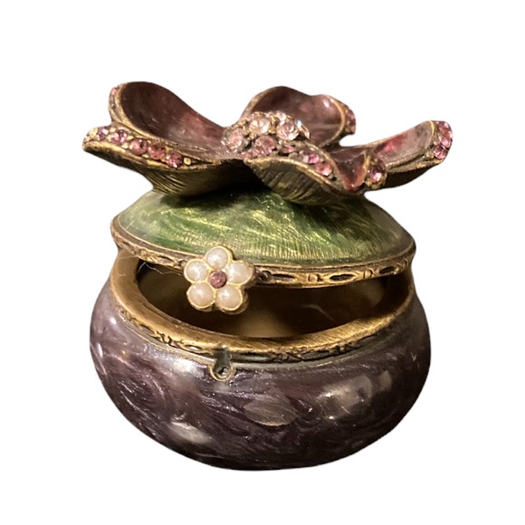 Jay Strongwater Flower Trinket Box - Picture 2 of 13